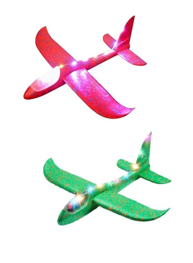 iChoice™ Foam Plane with Light, Glider Plane Large Throwing Foam Plane, Dual Flight Mode, Aeroplane Gliders for 3 to 8 Year Children's, Foam Plane Toy for Kids (Green & Red) - Image 3
